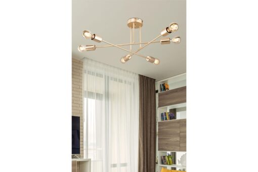 Φωτιστικό οροφής PWL-1122 pakoworld Ε27 χρυσό Φ61×25εκ 147-000071