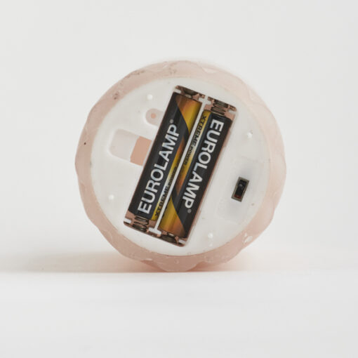 ΚΕΡΙ ΜΠΑΤΑΡΙΑΣ ΜΕ  ΦΛΟΓΑ, ΡΟΖ, ΜΕ ΧΡΟΝΟΔΙΑΚΟΠΤΗ,  7x12cm EUROLAMP – 147-15104