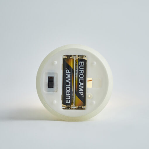 ΚΕΡΙ ΜΠΑΤΑΡΙΑΣ ΜΕ  ΦΛΟΓΑ, ΛΕΥΚΟ, ΜΕ ΧΡΟΝΟΔΙΑΚΟΠΤΗ, 7x15cm EUROLAMP – 147-15122