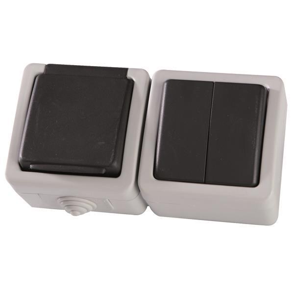 ΔΙΑΚΟΠΤΗΣ Κ/R Α/R KAI ΠΡΙΖΑ ΣΟΥΚΟ ΓΚΡΙ IP54 EUROLAMP – 147-16216