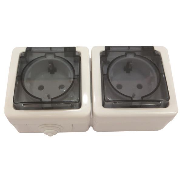 ΠΡΙΖΑ ΕΞΩΤΕΡΙΚΗ ΣΟΥΚΟ ΔΙΠΛΗ ΜΕ ΚΑΠΑΚΙ ΛΕΥΚΗ ΙP54 EUROLAMP – 147-16221