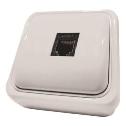 ΠΡΙΖΑ ΜΙΝΙ ΤΗΛΕΦΩΝΟΥ ΜΟΝΗ RJ11 6P4C ΛΕΥΚΗ IP20 EUROLAMP – 147-16243