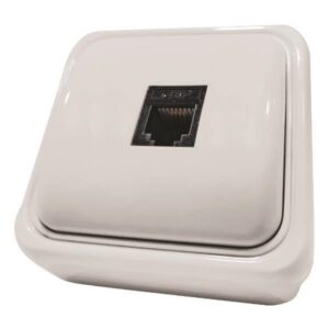 ΠΡΙΖΑ ΜΙΝΙ ΤΗΛΕΦΩΝΟΥ ΜΟΝΗ RJ11 6P4C ΛΕΥΚΗ IP20 EUROLAMP – 147-16243