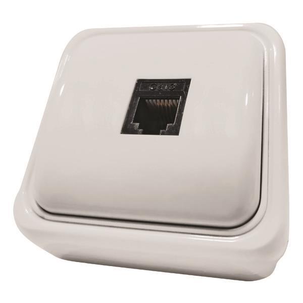 ΠΡΙΖΑ ΜΙΝΙ ΤΗΛΕΦΩΝΟΥ ΜΟΝΗ RJ11 6P4C ΛΕΥΚΗ IP20 EUROLAMP – 147-16243