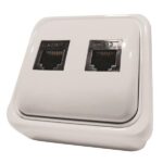 ΠΡΙΖΑ ΜΙΝΙ ΤΗΛΕΦΩΝΟΥ ΔΙΠΛΗ RJ11 6P4C ΛΕΥΚΗ IP20 EUROLAMP – 147-16244