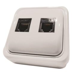 ΠΡΙΖΑ ΜΙΝΙ ΤΗΛΕΦΩΝΟΥ ΔΙΠΛΗ RJ11 6P4C ΛΕΥΚΗ IP20 EUROLAMP – 147-16244