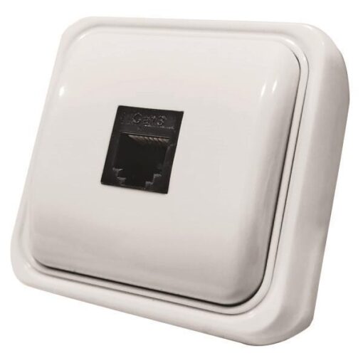 ΠΡΙΖΑ ΜΙΝΙ DATA ΜΟΝΗ RJ45 8P8C ΛΕΥΚΗ IP20 EUROLAMP – 147-16245