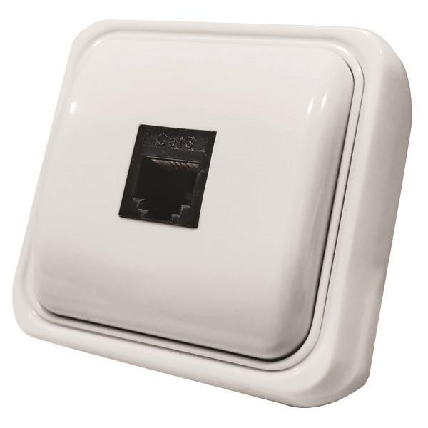 ΠΡΙΖΑ ΜΙΝΙ DATA ΜΟΝΗ RJ45 8P8C ΛΕΥΚΗ IP20 EUROLAMP – 147-16245