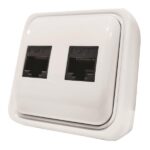 ΠΡΙΖΑ ΜΙΝΙ DATA ΔΙΠΛΗ RJ45 8P8C ΛΕΥΚΗ IP20 EUROLAMP – 147-16246