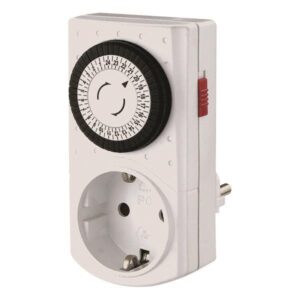 Χρονοδιακόπτης Πρίζας 24 Ώρες EUROLAMP με Παιδική Προστασία – 147-35000
