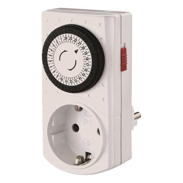 Χρονοδιακόπτης Πρίζας 24 Ώρες EUROLAMP με Παιδική Προστασία – 147-35000