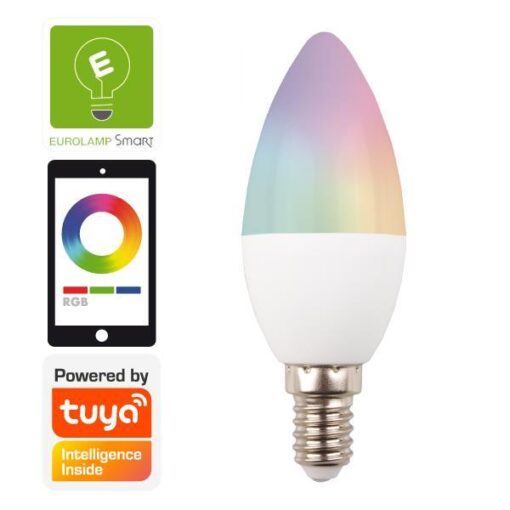 Wi-Fi Έξυπνη LED Λάμπα E14 6W Eurolamp 260° 470lm RGBW – 147-77902