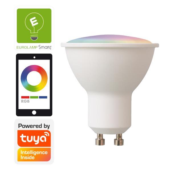 Wi-Fi Έξυπνη LED Spot Λάμπα GU10 6W Eurolamp 120° 470lm RGBW – 147-77903