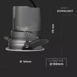 LED φωτιστικό οροφής χωνευτό στρογγυλό Cree LED 35W 4000K Φυσικό λευκό ρυθμιζόμενο CRI>95 V-TAC – 1478