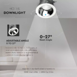 LED φωτιστικό οροφής χωνευτό στρογγυλό Cree LED 35W 4000K Φυσικό λευκό ρυθμιζόμενο CRI>95 V-TAC – 1478