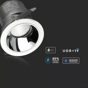 LED φωτιστικό οροφής χωνευτό στρογγυλό Cree LED 6W 4000K Φυσικό λευκό ρυθμιζόμενο CRI>95 V-TAC – 1480