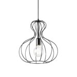 IDEAL LUX Κρεμαστό Φωτιστικό AMPOLLA-1 1xE27 Μαύρου Χρώματος – 148502
