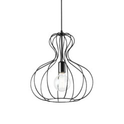 IDEAL LUX Κρεμαστό Φωτιστικό AMPOLLA-1 1xE27 Μαύρου Χρώματος – 148502