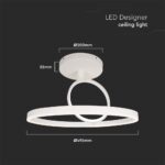 Φωτιστικό Οροφής LED 38W Λευκό V-TAC 4000lm Θερμό Λευκό 3000K – 14984