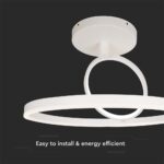 Φωτιστικό Οροφής LED 38W Λευκό V-TAC 4000lm Θερμό Λευκό 3000K – 14984
