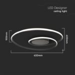 LED φωτιστικό οροφής Designer 48W 4000K φυσικό λευκό με μαύρο σώμα dimmable V-TAC – 14991