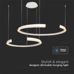 Κρεμαστό Φωτιστικό LED 48W Λευκό Triac Dimmable V-TAC 5150lm Θερμό Λευκό 3000K – 14992