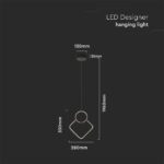 Κρεμαστό LED Φωτιστικό 12W Μαύρο V-TAC 1280lm Φυσικό Λευκό 4000K – 14998