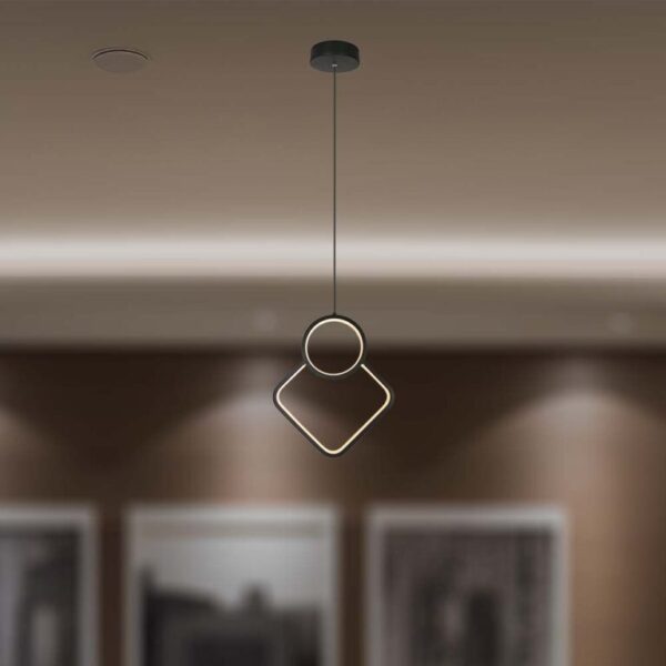 LED κρεμαστό φωτιστικό οροφής Designer 12W 4000K φυσικό λευκό με μαύρο σώμα V-TAC – 14999