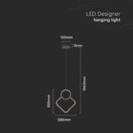 LED κρεμαστό φωτιστικό οροφής Designer 12W 4000K φυσικό λευκό με μαύρο σώμα V-TAC – 14999