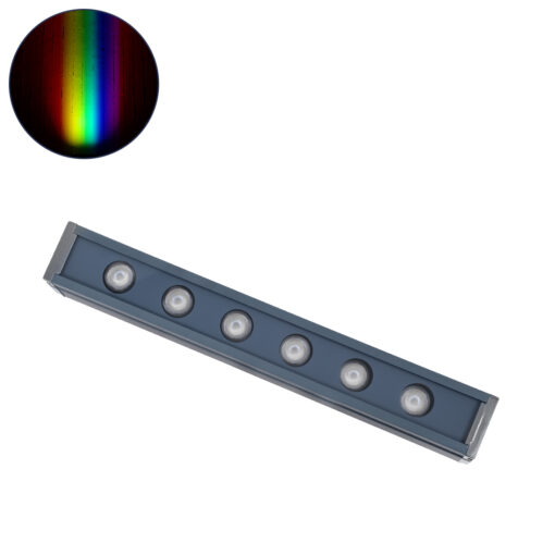 GloboStar® WASHER-VAIA 90184 Μπάρα Φωτισμού Wall Washer LED 6W 630lm 30° DC 24V Αδιάβροχο IP65 Μ30 x Π4 x Υ5cm Πολύχρωμο RGBW DMX512 – Γκρι Ανθρακί – 3 Years Warranty