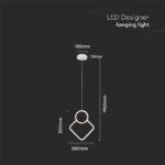 Κρεμαστό LED Φωτιστικό 12W Λευκό V-TAC 1280lm Θερμό Λευκό 3000K – 15000