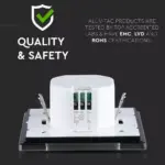Ανιχνευτής κίνησης χωνευτός Microwave Max 300W LED Μαύρος V-TAC – 15031
