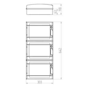 ΠΙΝΑΚΑΣ ΕΞΩΤΕΡΙΚΟΣ LUX 3Χ12 IP65 PE+N EUROLAMP – 151-25137