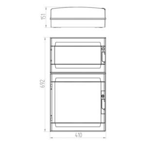 ΠΙΝΑΚΑΣ ΕΞΩΤΕΡΙΚΟΣ LUX 3Χ18 (1Χ18+2Χ18) IP65 (PE+N) EUROLAMP – 151-25140