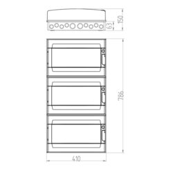 ΠΙΝΑΚΑΣ ΕΞΩΤΕΡΙΚΟΣ LUX 3Χ18 IP65 PE+N EUROLAMP – 151-25141