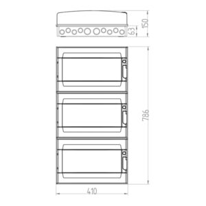 ΠΙΝΑΚΑΣ ΕΞΩΤΕΡΙΚΟΣ LUX 3Χ18 IP65 PE+N EUROLAMP – 151-25141