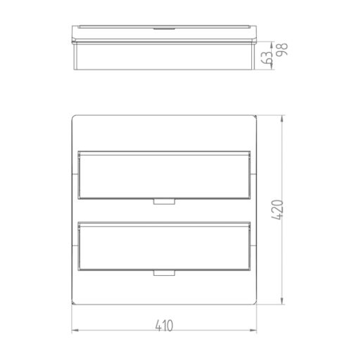 ΠΙΝΑΚΑΣ ΕΞΩΤΕΡΙΚΟΣ ΠΛΑΣΤΙΚΟΣ ELEGANΤ 2Χ18 IP40 (PE+N) EUROLAMP – 151-25252