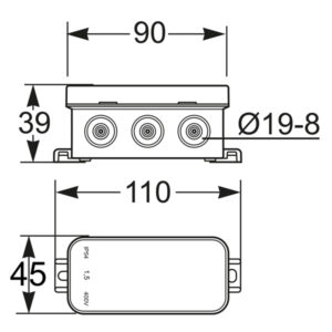 ΜΠΟΥΑΤ ΕΞΩΤΕΡΙΚΟ 45Χ90Χ39 IP55 ΓΚΡΙ EUROLAMP – 151-25526