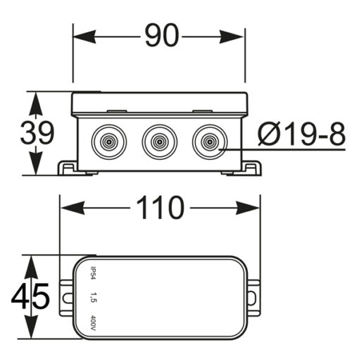 ΜΠΟΥΑΤ ΕΞΩΤΕΡΙΚΟ 45Χ90Χ39 IP55 ΓΚΡΙ EUROLAMP – 151-25526