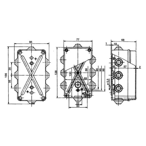 ΒΙΟΜΗΧΑΝΙΚΟ ΜΠΟΥΑΤ ΔΙΑΚΛΑΔΩΣΗΣ 156Χ95Χ68 IP55 EUROLAMP – 151-25572
