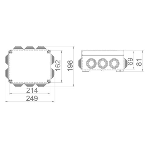 ΒΙΟΜΗΧΑΝΙΚΟ ΜΠΟΥΑΤ ΔΙΑΚΛΑΔΩΣΗΣ 249Χ198Χ81 IP55 EUROLAMP – 151-25575
