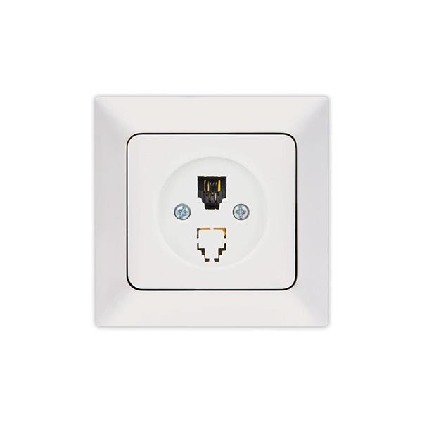 ΠΡΙΖΑ ΤΗΛΕΦΩΝΟΥ MONH RJ 11 ΛΕΥΚΗ EUROLAMP ΝΕAD – 152-16013