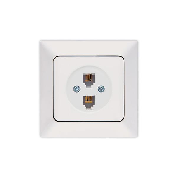 ΠΡΙΖΑ ΤΗΛΕΦΩΝΟΥ ΔΙΠΛΗ RJ 11 ΛΕΥΚΗ EUROLAMP ΝΕAD – 152-16014