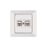 ΠΡΙΖΑ DATA CAT 6 RJ 45 ΔΙΠΛΗ ΛΕΥΚΗ EUROLAMP ΝΕAD – 152-16016