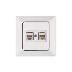 ΠΡΙΖΑ DATA CAT 6 RJ 45 ΔΙΠΛΗ ΛΕΥΚΗ EUROLAMP ΝΕAD – 152-16016