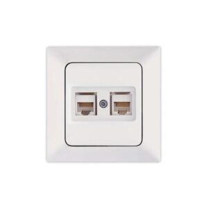 ΠΡΙΖΑ DATA CAT 6 RJ 45 ΔΙΠΛΗ ΛΕΥΚΗ EUROLAMP ΝΕAD – 152-16016