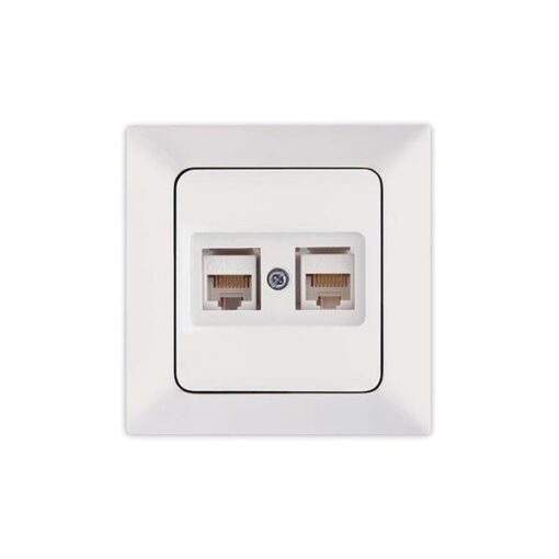 ΠΡΙΖΑ DATA CAT 6 RJ 45 ΔΙΠΛΗ ΛΕΥΚΗ EUROLAMP ΝΕAD – 152-16016