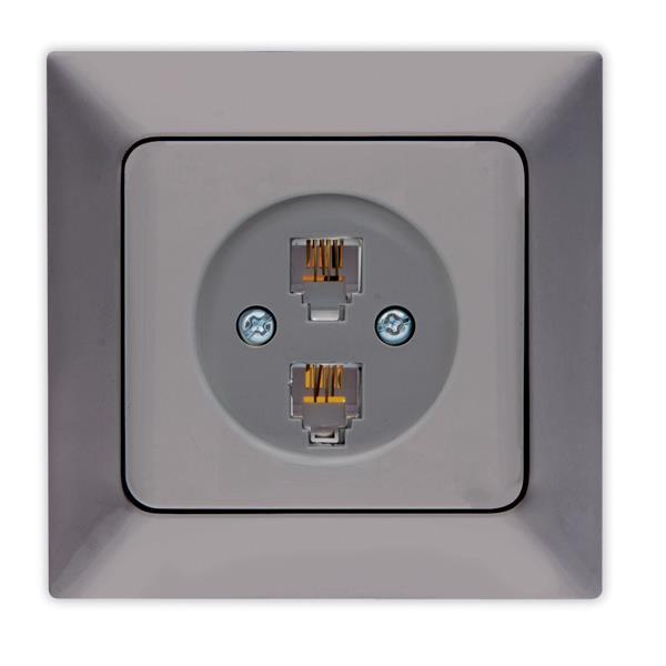 ΠΡΙΖΑ ΤΗΛΕΦΩΝΟΥ ΔΙΠΛΗ RJ 11 ΓΡΑΦΙΤΗΣ EUROLAMP ΝΕAD – 152-16314