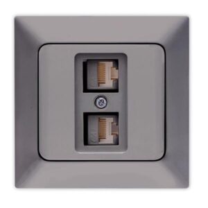 ΠΡΙΖΑ DATA ΔΙΠΛΗ CAT 6 RJ 45 ΓΡΑΦΙΤΗΣ EUROLAMP ΝΕAD – 152-16316