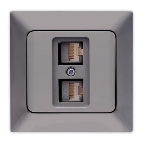 ΠΡΙΖΑ DATA ΔΙΠΛΗ CAT 6 RJ 45 ΓΡΑΦΙΤΗΣ EUROLAMP ΝΕAD – 152-16316